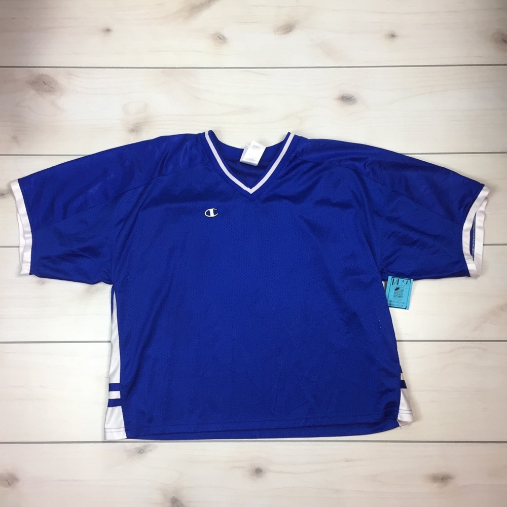 Champions blue mesh jersey.